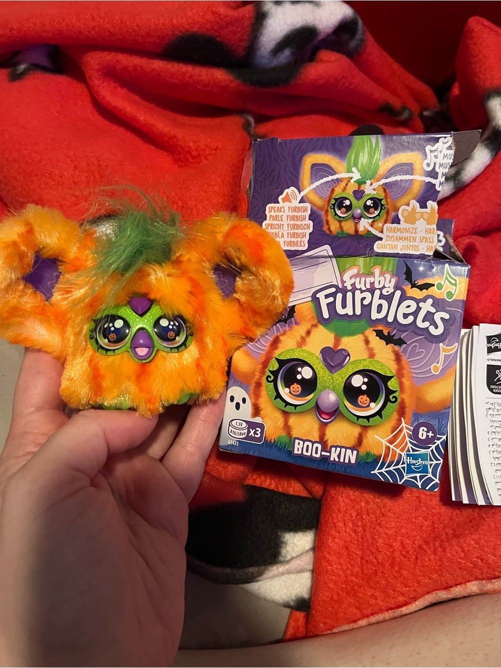 Hasbro Furby Furblets Boo-Kin Plush - Orange & Green